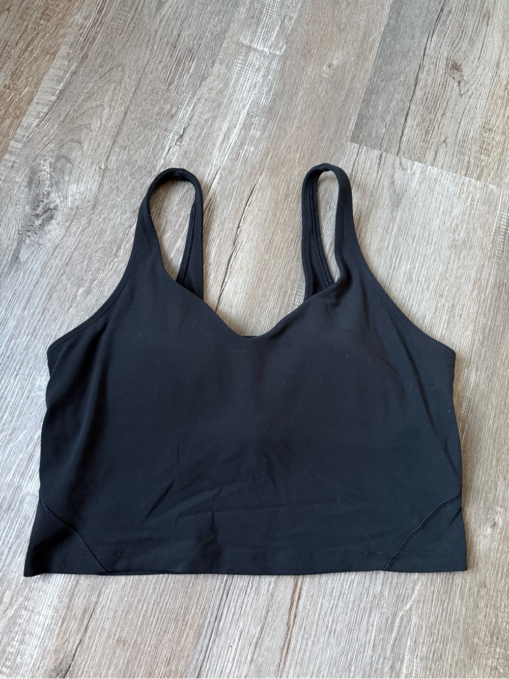 Lululemon Workout Tank Top Crop Tank Top Built in Bra Black Size 12